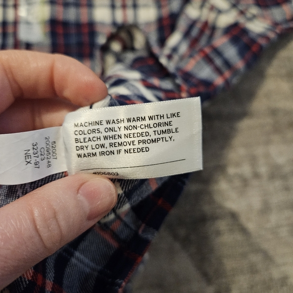 NWT Duluth Trading Co red, white and blue Free Swingin relaxed fit flannel 4xl - Picture 7 of 8